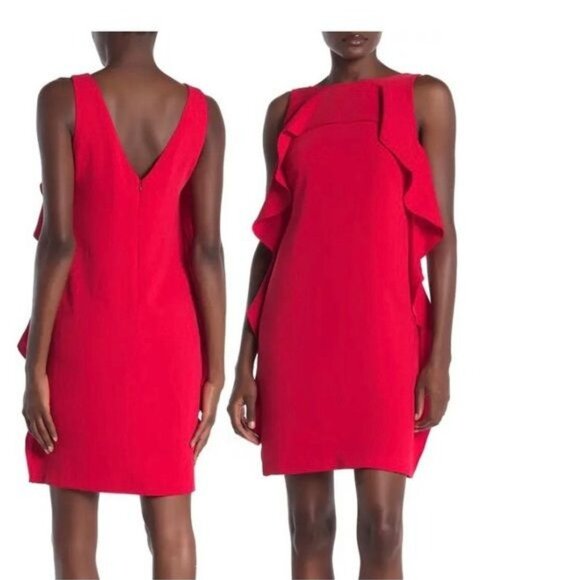 TRINA TURK Cosmopolitan Ruby Rose Ruffle Cocktail Dress Sz 4 NEW with tags - Picture 4 of 4